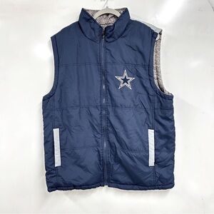 0078 Dallas Cowboys Puffer Vest Mens 2x Reversible G-III Apparel NFL Football